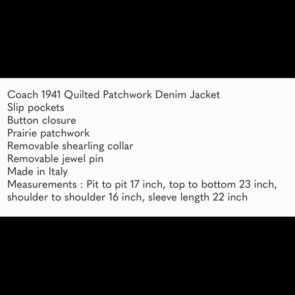 NWT coach 1941 denim jacket patchwork size 6 - Picture 9 of 14